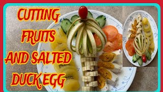 CUTTING FRUITS AND SALTED DUCK EGG cutting foodfruits viravideo trending asmr [upl. by Aisinut]