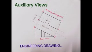 AUXILIARY VIEW IN ENGINEERING DRAWING [upl. by Adla]