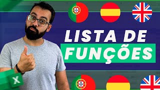 Lista Completa das Funções do Excel em Português Inglês e Espanhol  Baixe Agora [upl. by Latoya955]