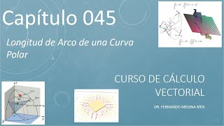 Longitud de Arco de una Curva Polar con Deducción y Ejemplo Cálculo Vectorial Cap 045 [upl. by Assilanna442]