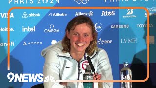 Katie Ledecky Talks to Media After HistoryMaking Gold Medal 1500 Freestyle Win [upl. by Farrington]