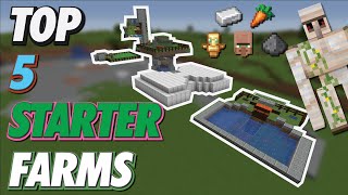 Minecraft 5 EASY EARLY GAME FARMS for Every World [upl. by Lleval]