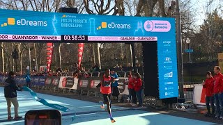 Barcelona Half Marathon 2023 Winners eDreams Mitja Marató de BCN Spain [upl. by Bethena]