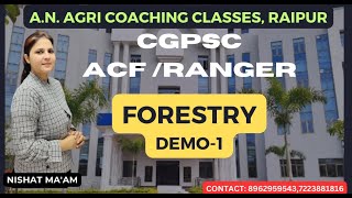 DEMO1 FORESTRY FOR CGPSC ACF AND FOREST RANGER BY NISHAT MAM [upl. by Leban]