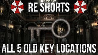 All 5 Old Key Locations  Resident Evil REmaster Shorts [upl. by Ainej390]