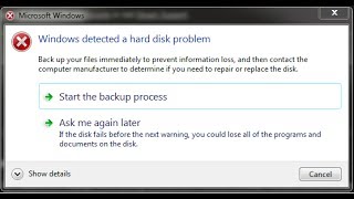 حل مشكلة Windows Detected a hard disk problem [upl. by Aciemaj]