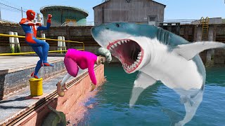 Scary Teacher 3d  Spiderman Mission Revenge With Shark  Game Animation [upl. by Esinaej]