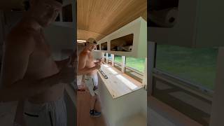 countertops for our skoolie Ep 104 Pt 2 🚌 buslife vanlife diy renovation interiordesign [upl. by Ihc]