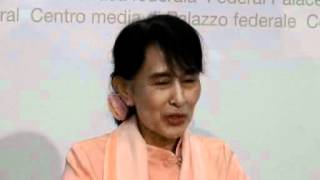 Suu Kyi vomits during press conference [upl. by Delmar]