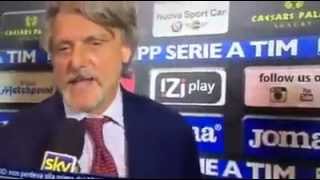 Ferrero presidente Palermo  Sampdoria ubriaco show siciliano  post partita SKY Calcio Show Italia [upl. by Oliy]