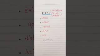 Synonyms for quotClear quot 💯👩‍🏫✅️ english education grammar englishtips [upl. by Marjie]