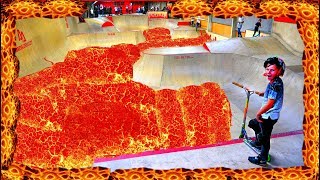 THE FLOOR IS LAVA CHALLENGE IN SKATEPARK [upl. by Ezana]