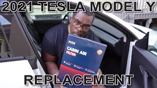 How to Change 2021 Tesla Model Y  Cabin Air Filter to Get Rid of Smells [upl. by Kaplan]