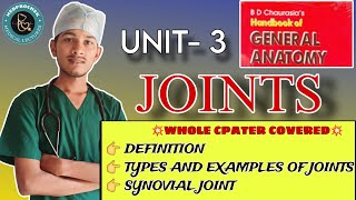 🔥👉ANATOMY OF JOINTS  SYNOVIAL JOINT  TYPES OF JOINT IN BODY  GENERAL ANATOMY 3RD CHAPTER [upl. by Nevai]