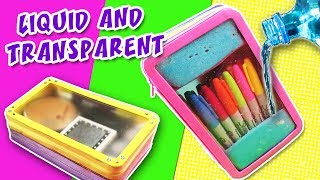 LIQUID AND TRANSPARENT PENCIL CASES  BACK TO SCHOOL  aPasos Crafts DIY [upl. by Bing]