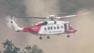 HM Coastguard S92 Performing A Rescue At Dovestones  010924 [upl. by Casi]