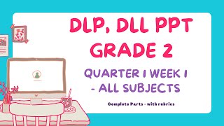 DLLDLP and PPT in GRADE 2 Q1 Week 1ALL SUBJECTS [upl. by Allcot]