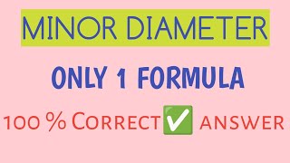 Minor diameter calculation  mech Altafhussain 🫵💯💪 [upl. by Matthew]