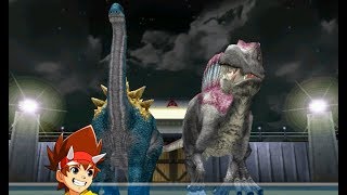 Dinosaur King Arcade Game 恐竜キング  Ampelosaurus X Spinosaurus VS the Alpha Fortress Hard [upl. by Betteanne983]