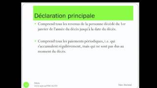 Impôt et le décès  Les déclarations dimpôt [upl. by Nnyltiac]