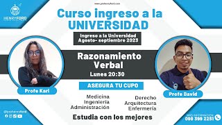 ✅Curso ingreso a la Universidades 2023  Razonamiento Verbal Clase 11 [upl. by Yssim513]