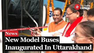 Uttarakhand CM Pushkar Singh Dhami Flags Off 130 New BS06 Model Buses for State Transport Corp [upl. by Airetnuhs]