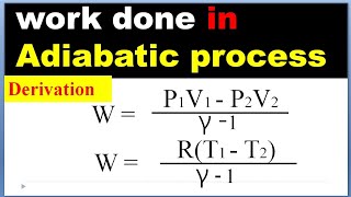 Derivation of work done in adiabatic process [upl. by Lennad272]