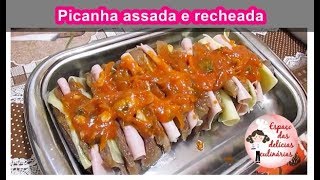 Picanha assada no sal grosso e recheada deliciosa  VANEZA NA COZINHA [upl. by Yssis87]