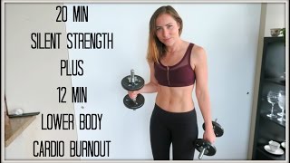 20 Min SILENT HIIT  KILLER Lower Body CARDIO BURNOUT [upl. by Nauq]