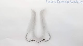 How to draw nose for Beginners EASY WAY TO DRAW A REALISTIC NOSE [upl. by Gottfried328]