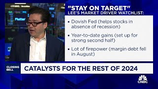 What stocks do in the next month is a coin flip due to election says Fundstrats Tom Lee [upl. by Nnawaj383]