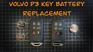 Volvo P3 Key Battery Replacement  V70  XC70  S80  S60  V60  XC60  V40 [upl. by Netsirk]