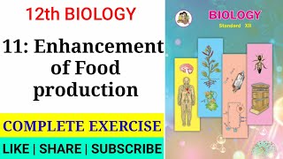 12th biology ch11 Enhancement of Food production complete exercise  Maharashtra board 202021 [upl. by Abdulla]