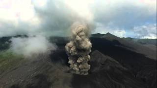 Bromo eruption 16th april 2016  drone footage  HD resolution [upl. by Lloyd]