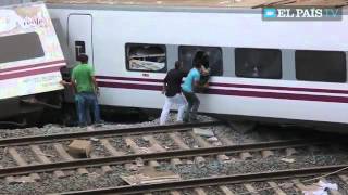 Catástrofe ferroviaria en Galicia en el accidente de Santiago [upl. by Allen]