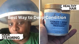 The Best Way to Deep Condition  Shea Moisture Protein Power Treatment [upl. by Ramon]