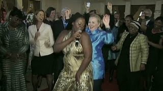 Hillary Clinton dances in Pretoria South Africa [upl. by Ardni]