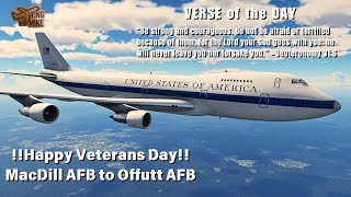 XPlane 12  Happy Veterans Day  MacDill AFB to Offutt AFB [upl. by Aihsatan914]