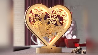 Harmony of Hearts Artistic Table Lamp for Mothers Day Laser Cut Table Lamp Digital Download 271 [upl. by Gregson]