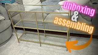 Unboxing amp Assembling the VASAGLE Glass Console Table [upl. by Rosaleen25]