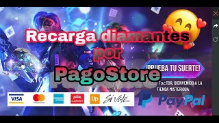 COMO RECARGAR DIAMANTES EN PAGOSTORE CON TARJETA  FREE FIRE [upl. by Anaitsirc]