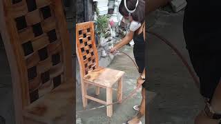 Sanding sealer first coating tips spraying mahogany wood chairs short shorts [upl. by Jenny]