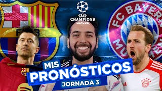 PRONÓSTICOS UEFA CHAMPIONS LEAGUE ⚽️🏆  JORNADA 3  APUESTAS DEPORTIVAS  FUTBOL EUROPEO [upl. by Nishi]