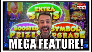 OMG I GOT THE MEGA FEATURE BIG WIN ON GEMSTONE FEVER SLOT MACHINE [upl. by Nosoj4]