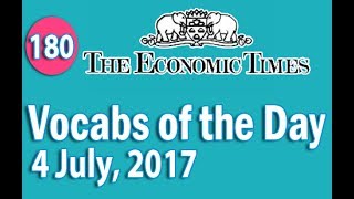 The Economic Times Vocabulary 4 July 2017  Learn 10 New Words with Tricks  Day180 [upl. by Niuqauj245]