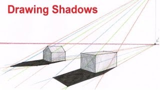 How To Draw Perspective Shadow  Drawing Shadows In Perspective [upl. by Nittirb]