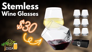 Unique Stemless Wine Glasses  Set of 6 [upl. by Eillehs]