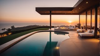 Hillside Haven Sunset Waves amp Poolside Bliss  Tinnitus Relief amp Soothing Ocean Sounds for 8 Hours [upl. by Blodgett66]