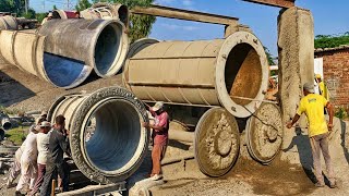 Unique Process OF Making Giant Cement Pipes  Making OF Massive Concrete Pipe [upl. by Nelyk]