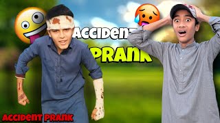 Accident prank With Yannu Bhai 😅 Bechara yannu bhai dar gaya 😨 [upl. by Dyan]